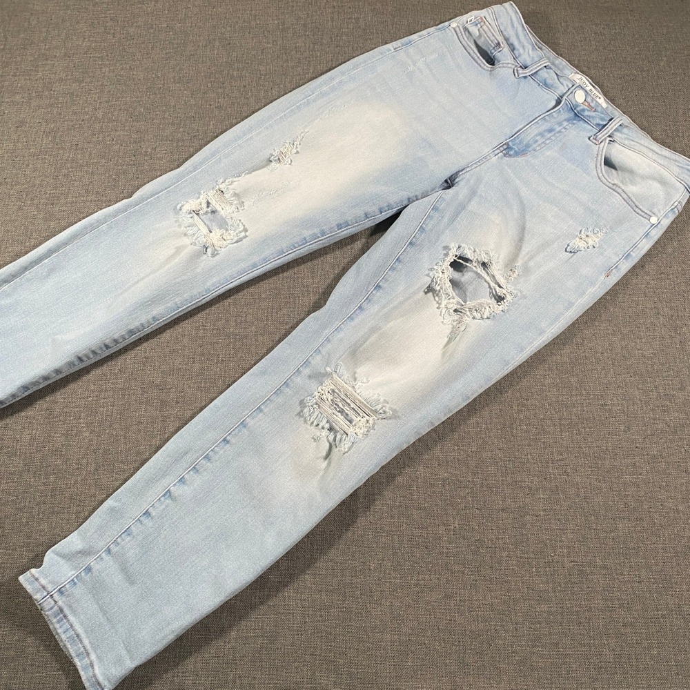 Judy Blue Boyfriend Jeans Women 7/28 Light Wash Stretch Distressed JB88333 LT